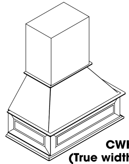 Ice White Shaker Free Standing Range Hood with Trimmable Top, True Width 38 3/8"