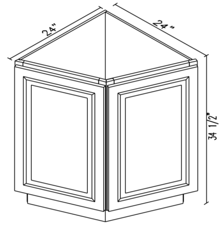Signature Pearl Angle Base 24"D 34.5"H