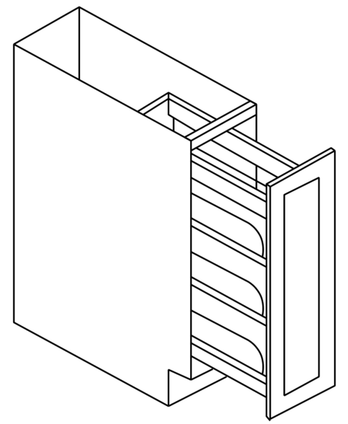 Champagne Shaker Base Pull Out with Spice Rack *Unit Pre-assembled, Side Mount Full Extension Drawer Track
