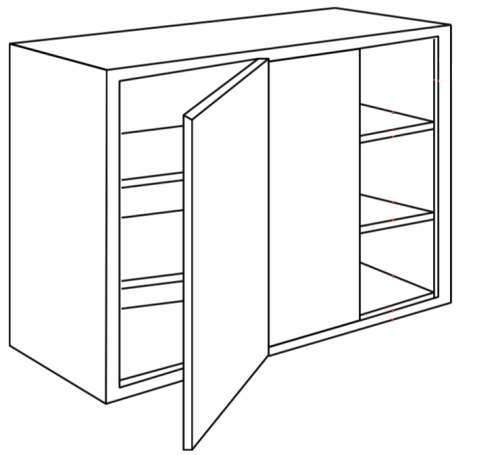 Cherry Glaze Wall Blind Corner Cabinet *Specify Door Right or Door Left When Ordering (NOT BLIND)