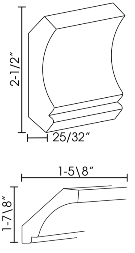 Sky Blue Shaker Crown Molding