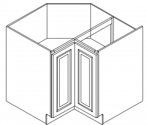 Gramercy White EZ Reach Cabinet (Shelf, No Tray) 36"W 36"D 34.5"H