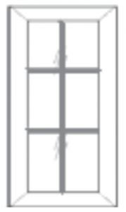 Nova Light Grey Shaker Glass Door with Mullion, 1 Door *Cabinet Sold Separately