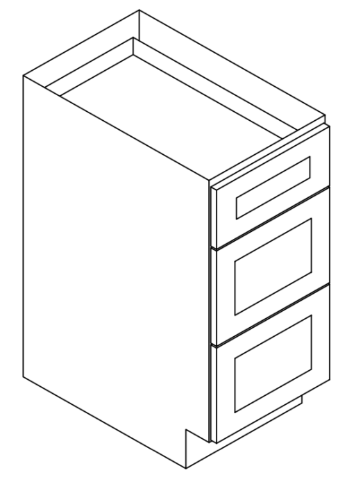 Midtown Grey Vanity Drawer Pack with 3 Drawers 12"W 21"D 34 1/2"H