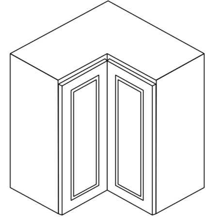 Lait Grey Shaker Wall Corner Cabinet 24"H 36"H *Bi-fold Door, Not Soft Closing