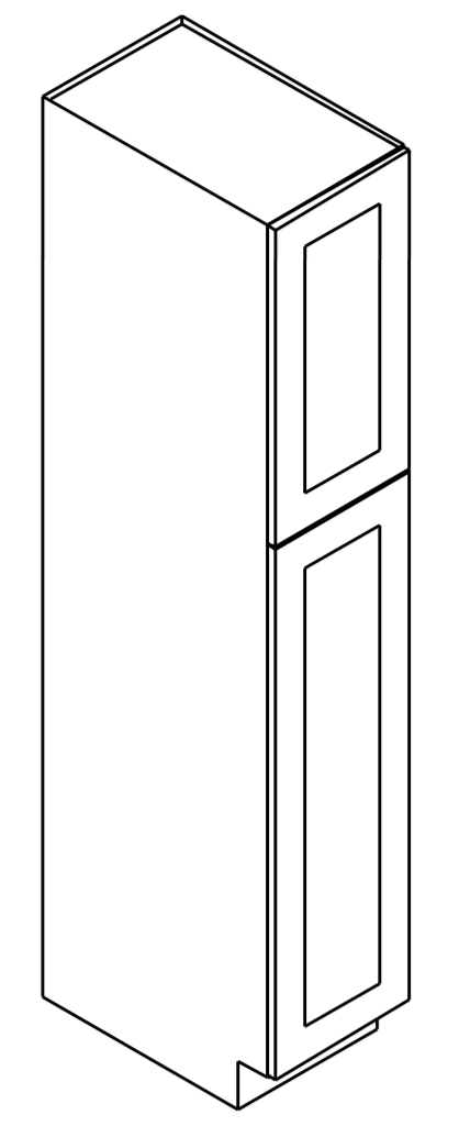 Woodland Brown Shaker Wall Pantry with 2 Doors 15"W 24"D 84"H