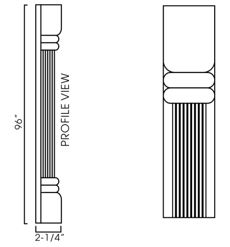 Signature Pearl Trimmable Pilaster, Solid Wood