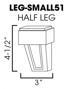 K-White Decorative Half Leg, Small