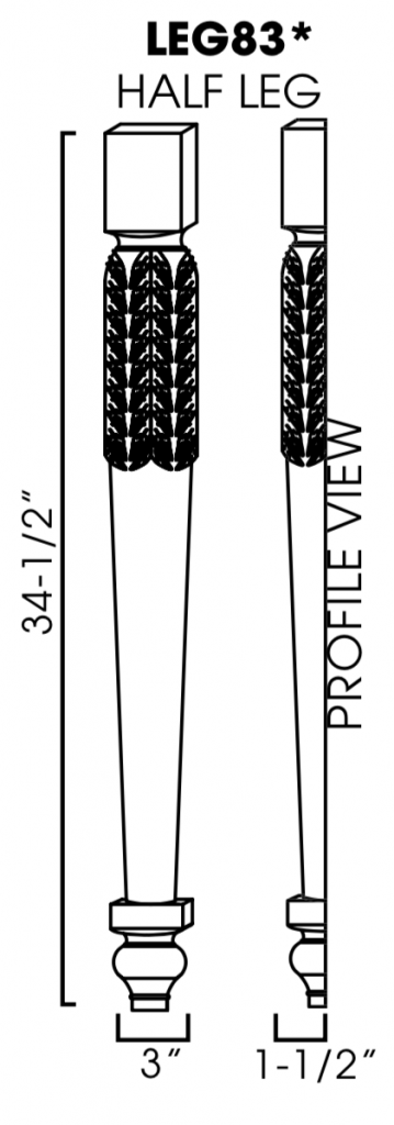 Signature Pearl Decorative Half Leg 3"W 34 1/2"H 3"D