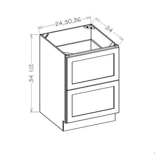 Townplace Crema Base Drawer Pack with 2 Drawers 36”W 24"D 34.5"H