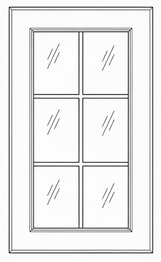Townsquare Grey Glass Door with Mullion, 2 Butt Doors *Cabinet Sold Separately
